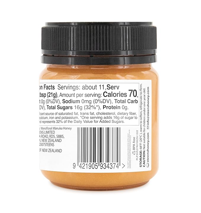 Steens Manuka Honey - MGO 263+ - Pure & Raw 100% Certified UMF 10+ Manuka Honey - Bottled and