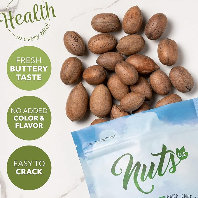 NUTS U.S. - Pecans In shell | Whole, Raw and Unsalted | No Added Flavor or Color | Fresh Buttery