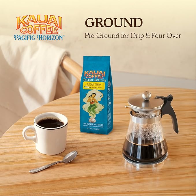 Kauai Coffee Ground Coffee ??Smooth, Rich ??Banana Flavor with Creamy Vanilla ??Arabica Coffee, 10%