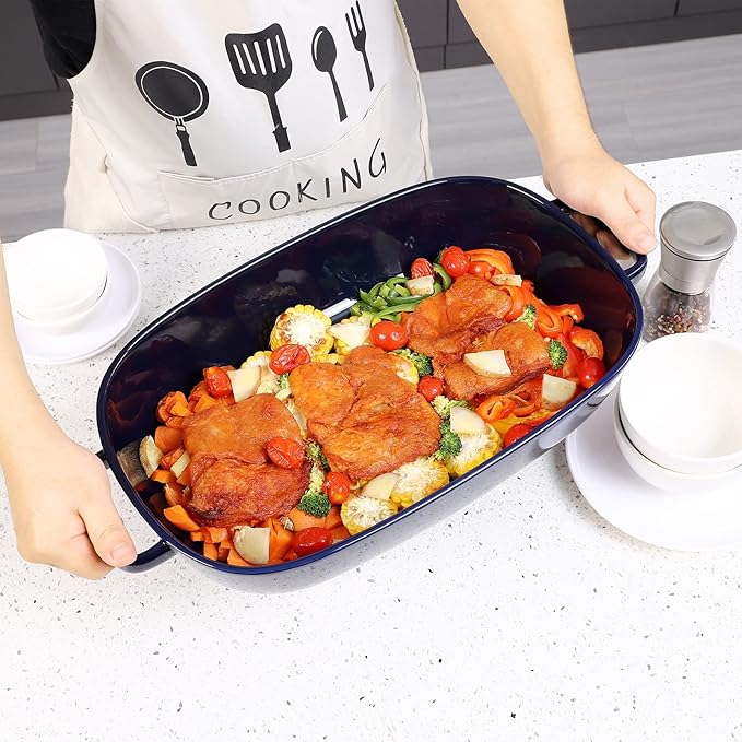 6 Quart Large Rectangular Baking Dish, 16x11 Inches Ceramic Baking Pan Casserole Dish for