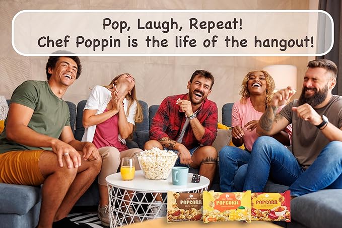 CHEF POPPIN Asian-Style Gourmet Flavored Popcorn, Non-GMO Corn, All Natural, Mango, 50g, 1.76 oz