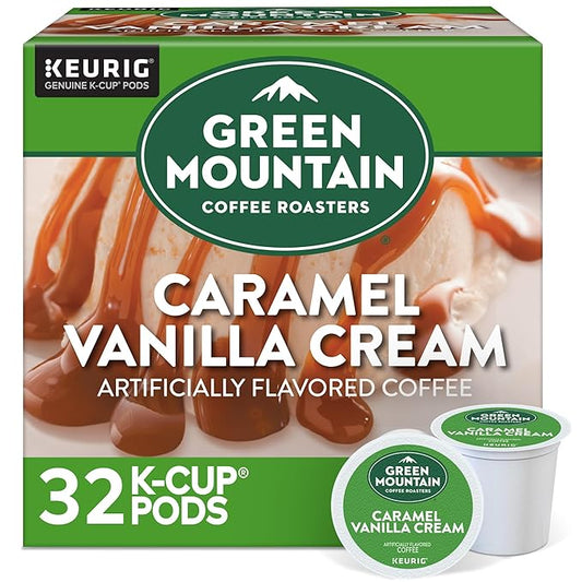 Green Mountain Coffee Roasters Caramel Vanilla Cream, Single-Serve Keurig K-Cup Pods, Flavored