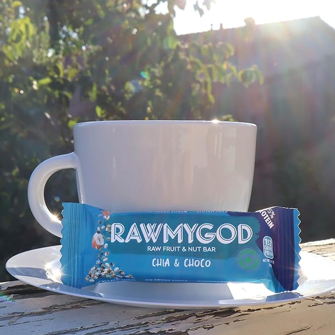 RAWMYGOD Fruit and Nut Bars, Good Source of Protein (10g, 25% protein content), Gluten Free, Vegan