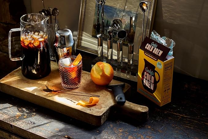 GRADY’S COLD BREW, New Orleans Style, 100% Arabica Ground Coffee & Chicory Pouches, One Box of Four