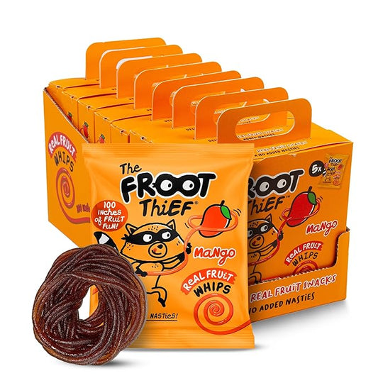 The FROOT Thief Real Fruit Snack Whips, Mango, Nut Free, Perfect for School Lunches and Snacks