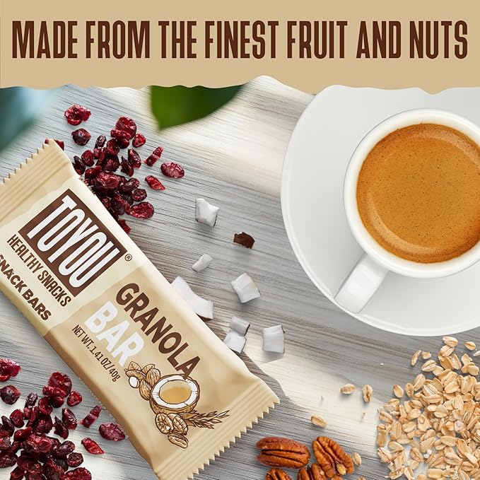 ToYou Chewy Fruit and Nut Bars - Healthy Protein Snacks | Granola Bar - 1.41 Ounce (Pack of 12) |