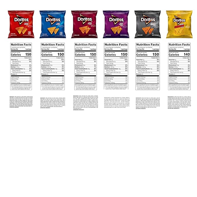 Doritos Flavored Tortilla Chips Variety Pack (Pack of 21)