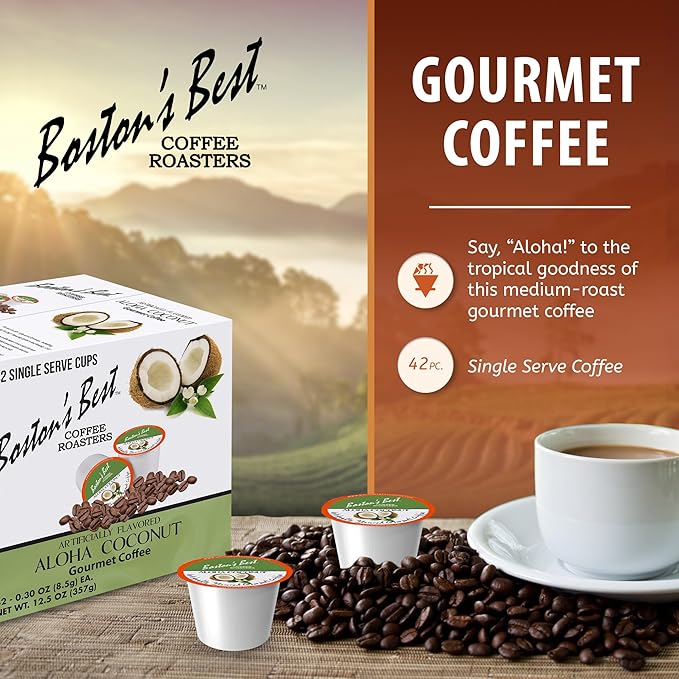 Boston’s Best - Aloha Coconut Flavored Delicious Gourmet Coffee Compatible with Keurig Coffee