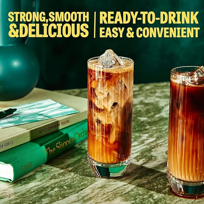 Wandering Bear Espresso Roast Organic Cold Brew Coffee, 32 fl oz, 6 pack - Extra Strong, Bold