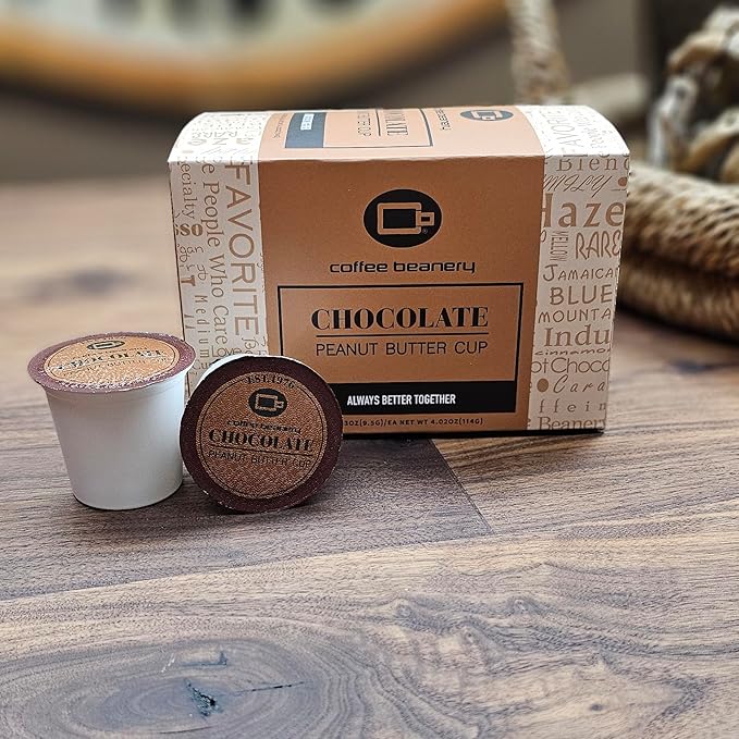 Chocolate Peanut Butter Cup Coffee Pods by Coffee Beanery | 12ct Flavored Coffee Pods Medium Roast