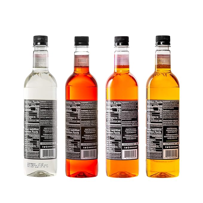 DaVinci Gourmet Classic Syrup, Tropical Flavor Variety Pack - Coconut, Guava, Passion Fruit