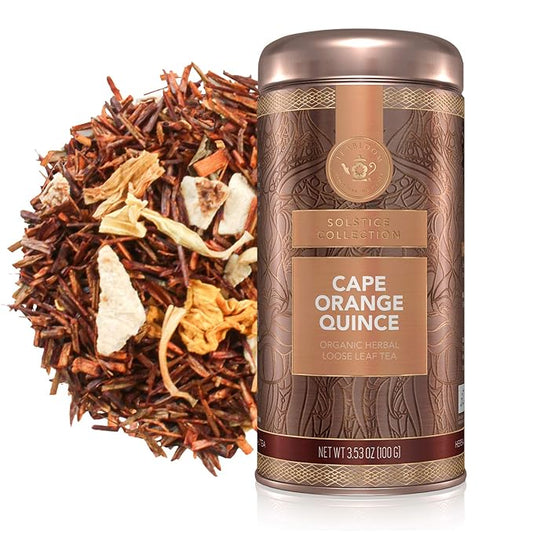Teabloom Organic Herbal Tea, Cape Orange Quince Loose Leaf Tea, Zesty Citrus and Comforting Quince