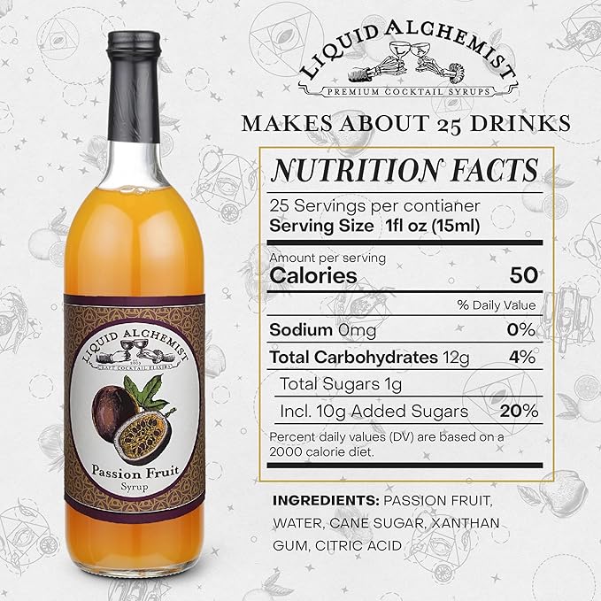 Liquid Alchemist Passion Fruit Syrup for Cocktails - Real Ingredients Make our Passion Fruit Puree
