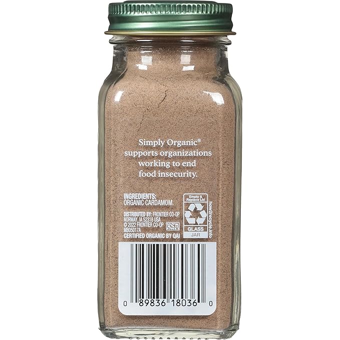 Simply Organic Cardamom, 2.82 Ounce, Certified Organic & Kosher, Aromatic, Subtly Spicy-Sweet, No