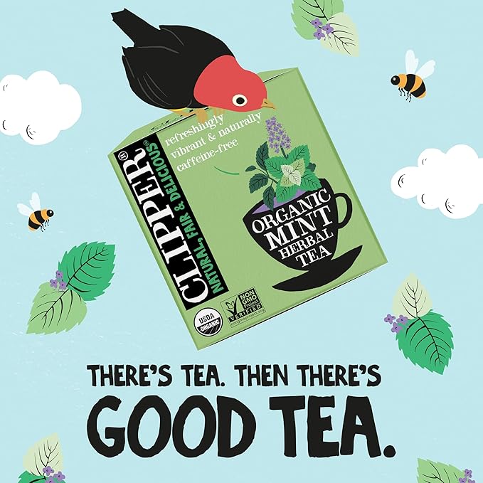 Clipper Tea Mint Herbal Teabags ??Caffeine Free, USDA Organic, Great Hot or Iced ??Refreshing