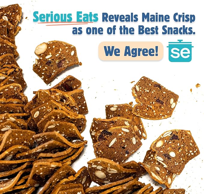 Maine Crisp Wild Blueberry Crisps - Gluten-Free Crackers With Blueberries, California Walnuts &
