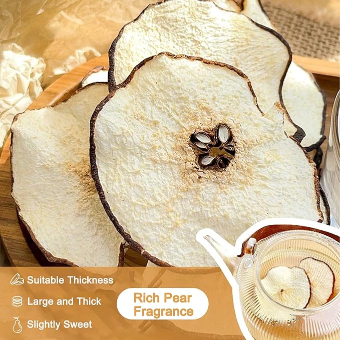 Dried Pears Slices Dehydrated Pear Pieces for Cocktails Garnish Bulk No Sugar Added Dry Fruit Chips