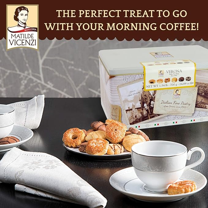Italian Fine Pastry Cookies Assortment From Verona | 6 Different Filling - Hazelnut Chocolate Milk