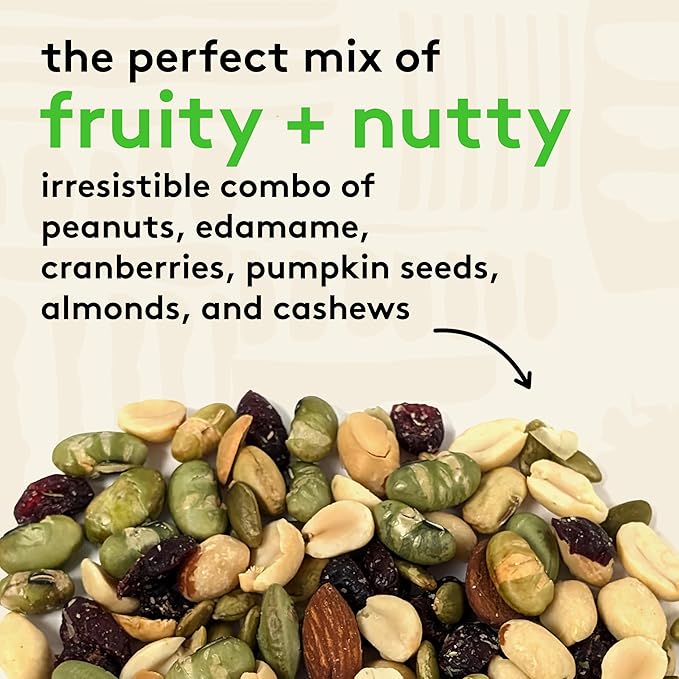 Snak Club Protein Power Snack Mix with Peanuts, Roasted Edamame, Dried Cranberries, Pumpkin Seeds