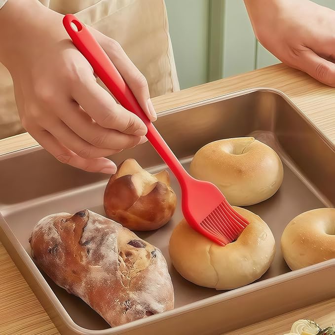 Silicone Basting Pastry Brush, Heat Resistant Silicone Brush Set for Cooking, One-Piece Design Oil