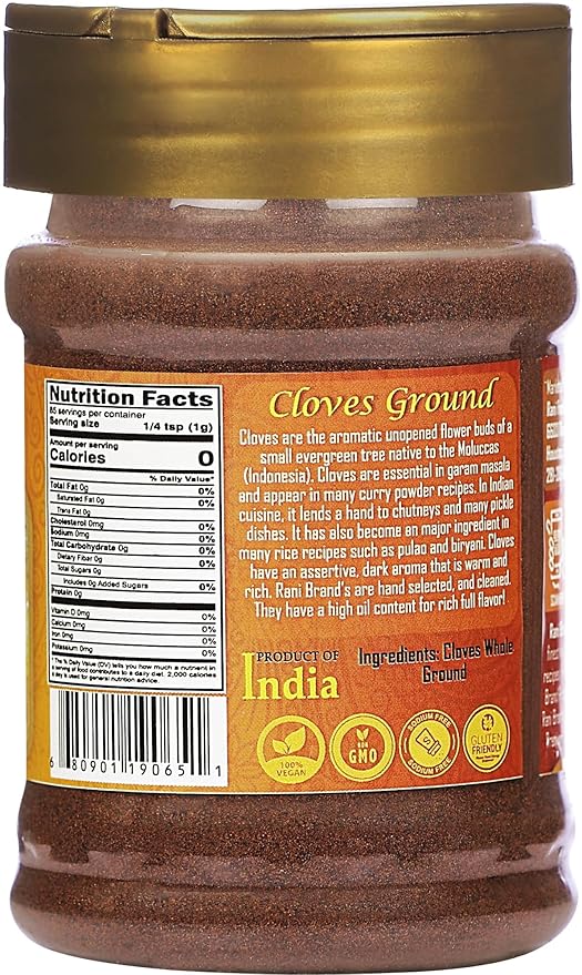 Rani Cloves Powder (Laung) Indian Spice 3oz (85g) PET Jar ~ All Natural, Gluten Friendly | NON-GMO
