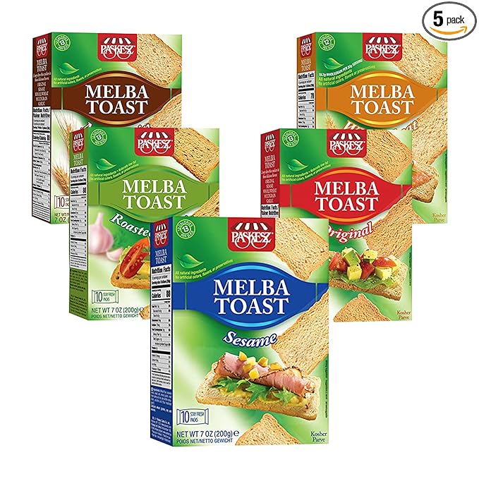 Only Kosher Candy Melba Toast Flatbread Crackers Kosher Certified Delicious Snack Crackers, Variety