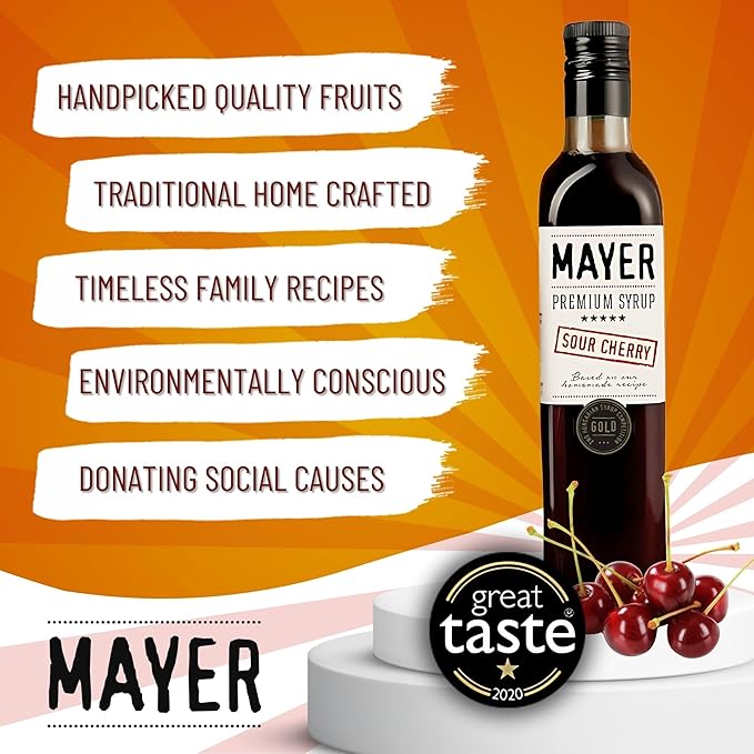 Mayer Hungarian Sour Cherry Artisanal Syrup ??Award-Winning Cordial, Cherry syrup for drinks