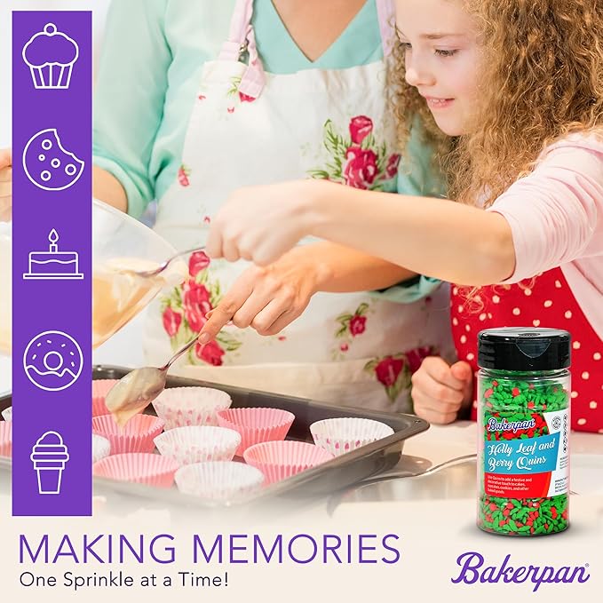 Bakerpan Quins Alphabet Sprinkles for Cake Decorating - 6.1 Ounces - ABC Edible Confetti Sprinkles