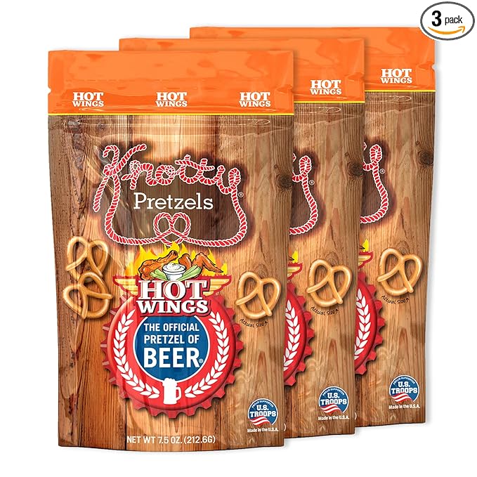 Knotty Pretzels ?쏷he Official Pretzel of Beer??7.5 oz Individual Seasoned Pretzels in Resealable