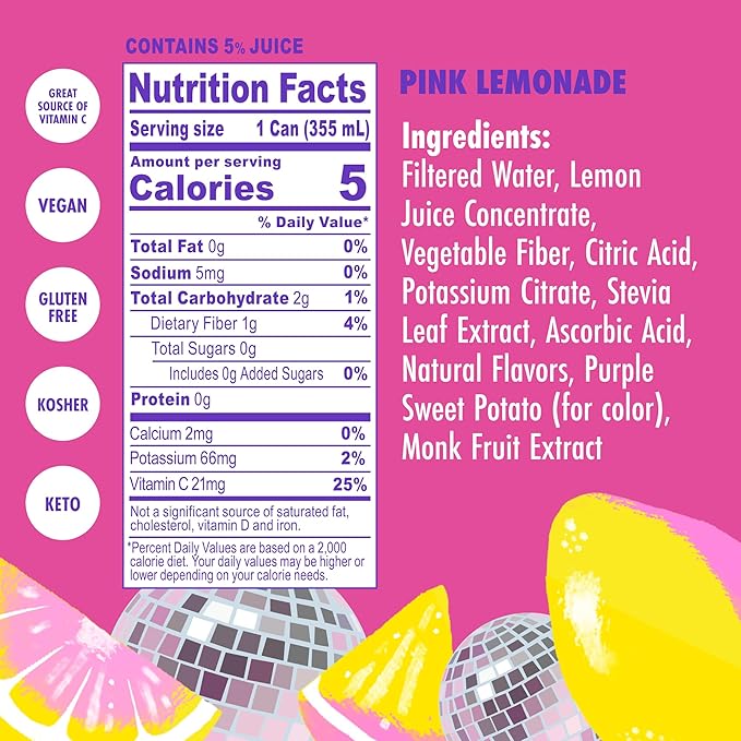 Swoon Pink Lemonade - Low Carb, Paleo-Friendly, Gluten-Free Keto Drink - Sugar Free Strawberry