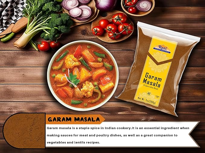 Rani Garam Masala Indian 11-Spice Blend 7oz (200g) ~ All Natural, Salt-Free | Vegan | No Colors |