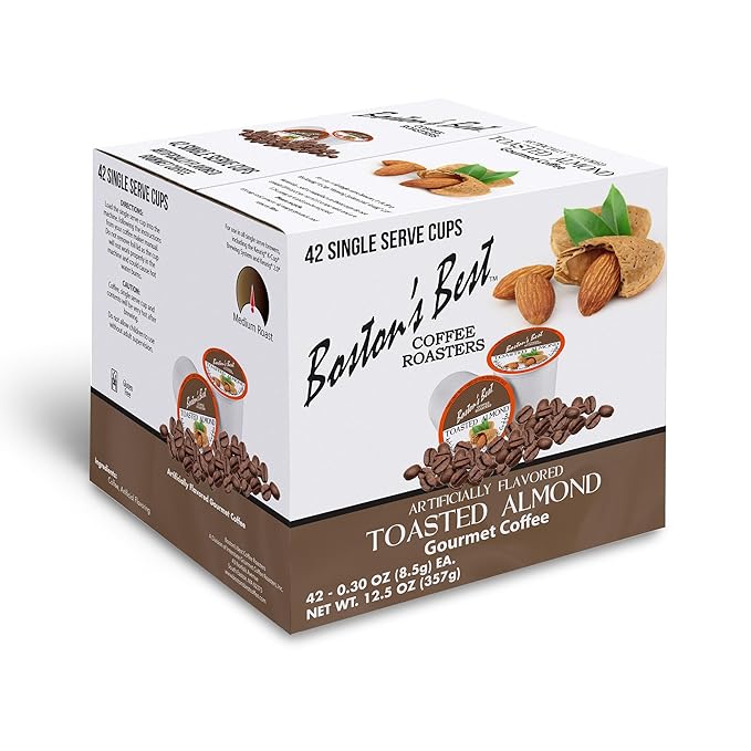 Boston’s Best - Toasted Almond Flavored Delicious Gourmet Coffee Compatible with Keurig Coffee