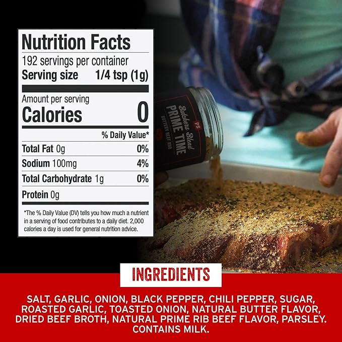PS Seasoning Prime Time Butchers Blend - Buttery Garlic and Herb BBQ Seasoning & Beef Rub for