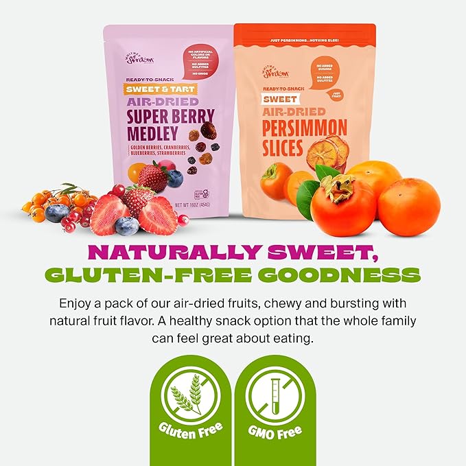 Whitney Jordan Naturals Air-Dried Fruit Variety Pack | 2 Individual Packs ??Super Berry Medley &