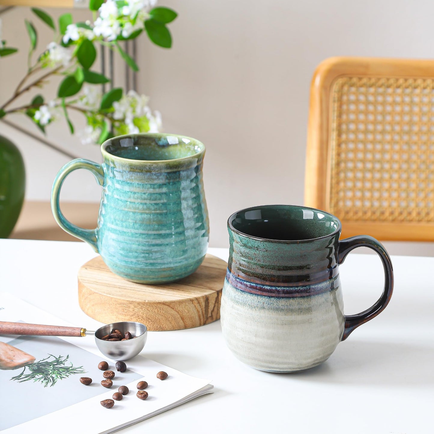 23 oz Large Ceramic Coffee Mugs, Handmade Big Cup for Office and Home