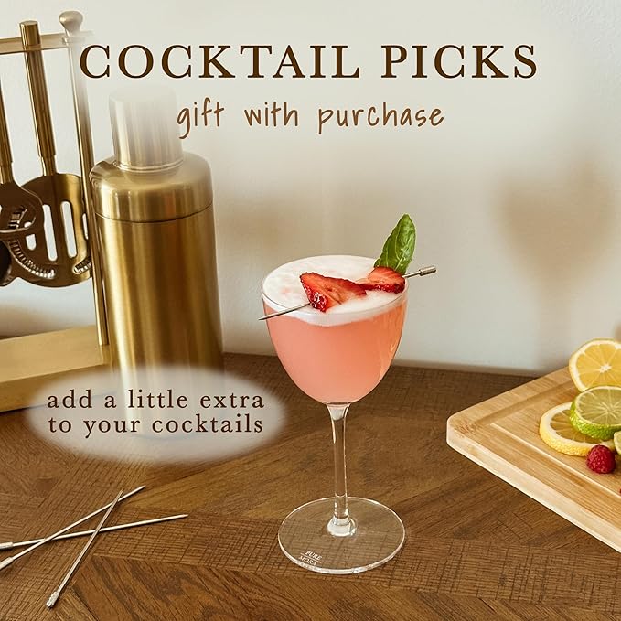 PURE MORA Nick and Nora Glasses, Set of 4-6oz - Smaller Cocktail Glass for Bijou, Old Pal