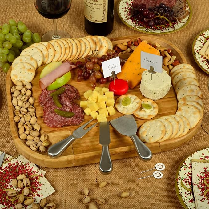 Picnic at Ascot Personalized Monogrammed Engraved Bamboo Cutting Board for Cheese & Charcuterie