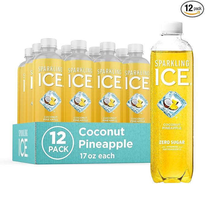 Sparkling Ice, Coconut Pineapple Sparkling Water, Zero Sugar Flavored Water, with Vitamins and
