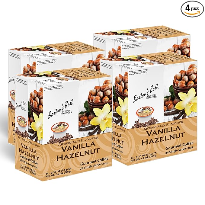 Boston’s Best - Vanilla Hazelnut Delicious Medium Roast Flavored Gourmet Coffee Compatible with
