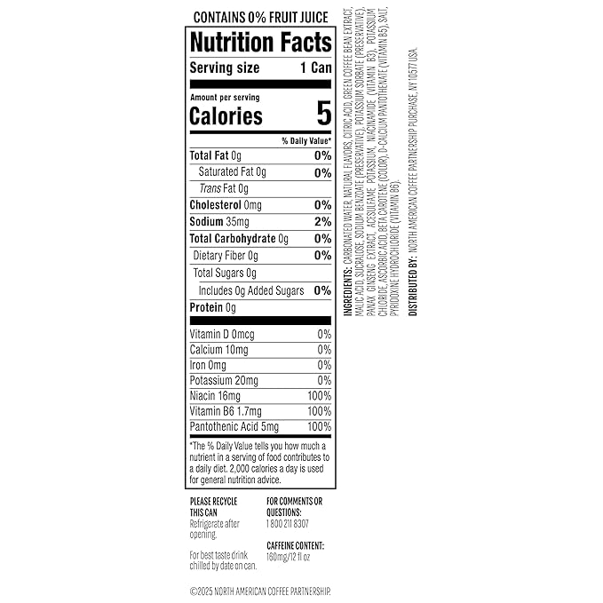 Starbucks Iced Energy Drink, Tropical Peach, Zero Sugar Energy Drink, Plant Based Caffeine