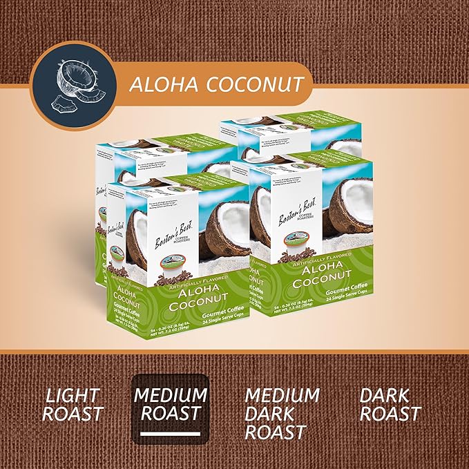 Boston’s Best - Aloha Coconut Flavored Delicious Gourmet Coffee Compatible with Keurig Coffee