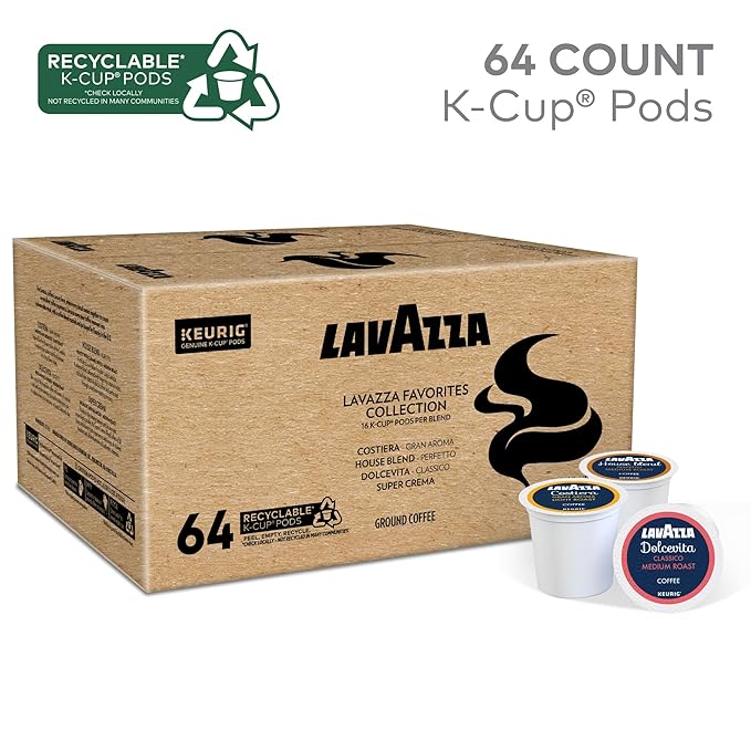 Lavazza Favorites Collection Variety Pack, Single Serve Keurig® K-Cup® Pods, Light and Medium Roast