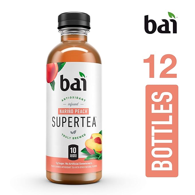 Bai Iced Tea, Narino Peach, Antioxidant Infused Supertea, Crafted with Real Tea (Black Tea, White