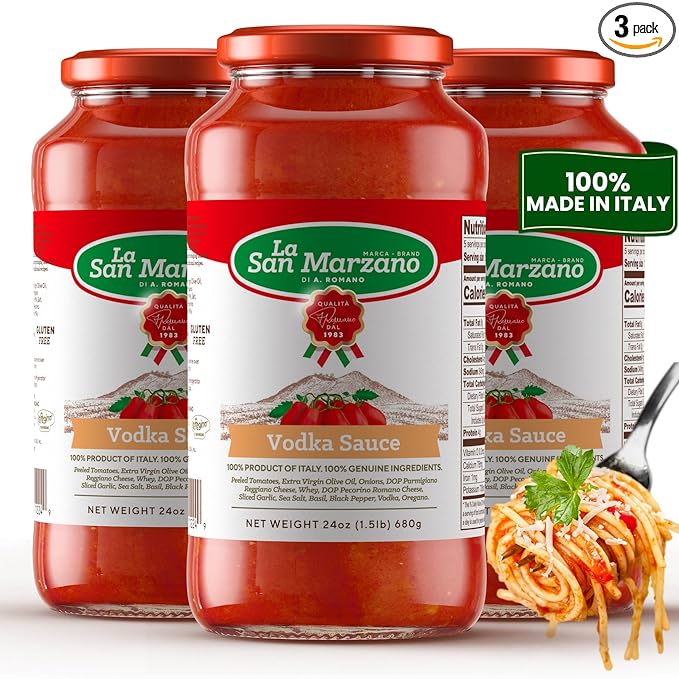 La San Marzano Vodka Sauce, 24 oz, Pasta Sauce Made in Italy, All Purpose Tomato Premium Quality