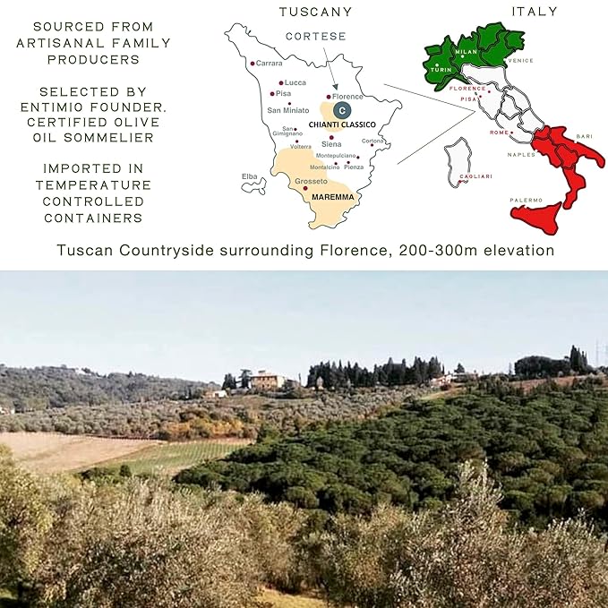 Entimio Cortese +700 mg/kg Polyphenol Rich Organic Extra Virgin Olive Oil, New 2024-2025 Early