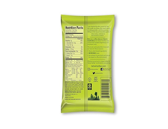 Plant-Based Natural Energy Bar (1.94 Ounce Protein Bar, 12 Count) High Protein Non-GMO, Gluten