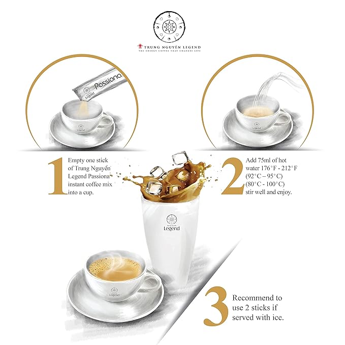 TRUNG NGUYEN LEGEND PASSIONA Premium Instant Coffee for Energy Boost by NANO+ Technology - Collagen