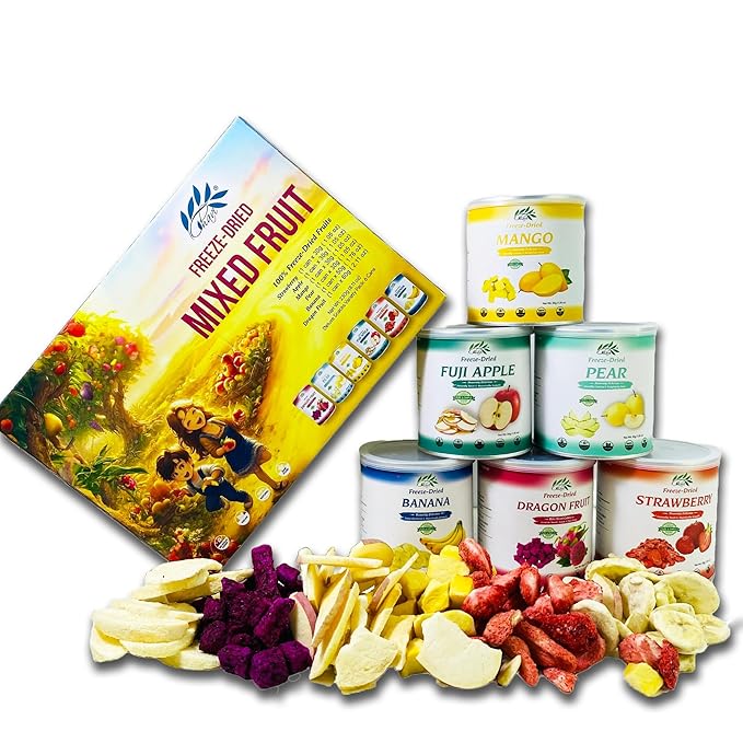CHAVI Freeze Dried Fruits - Mixed | 6 in 1 | No Added Sugars or Preservatives - Non-GMO, Vegan