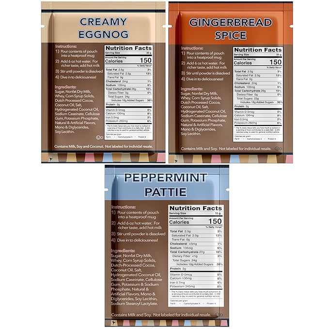 Double Donut Holiday Hot Chocolate Packets Variety Pack, 32 Count Seasonal Flavored Hot Cocoa