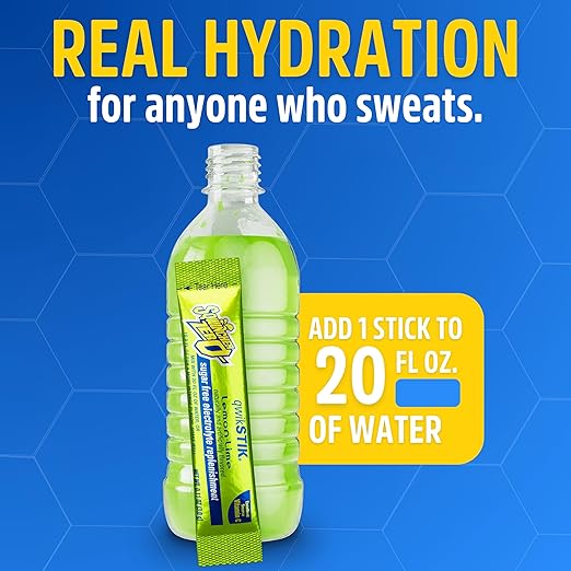 Sqwincher Quik Stik Zero Oral Electrolyte Solution Lemon-Lime Flavor 0.11 oz. Packet 50 Ct
